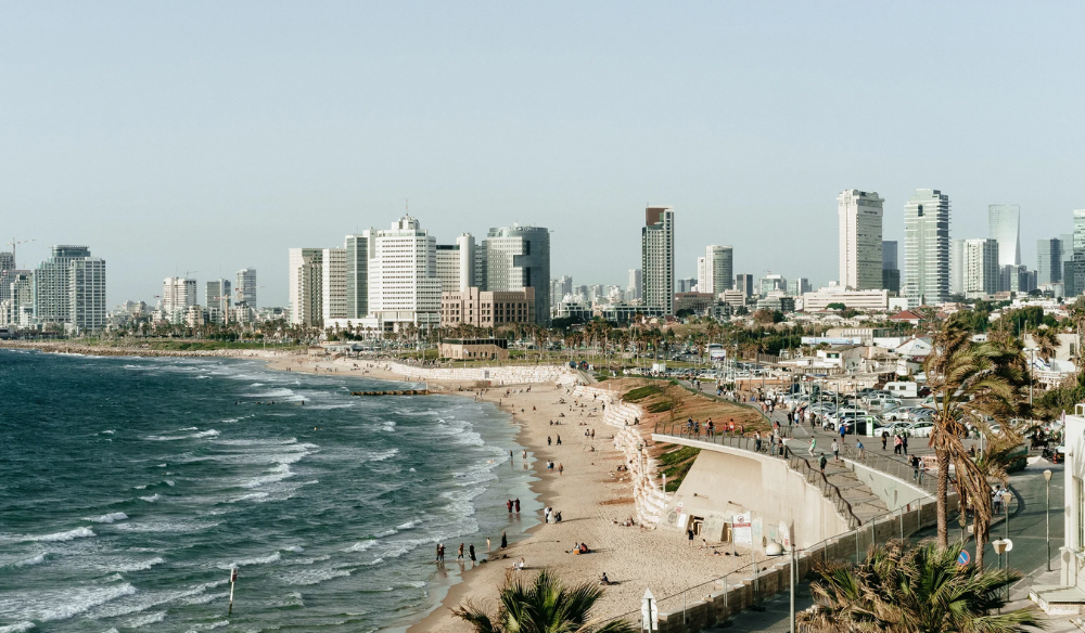 Tel Aviv coastline and city skyline