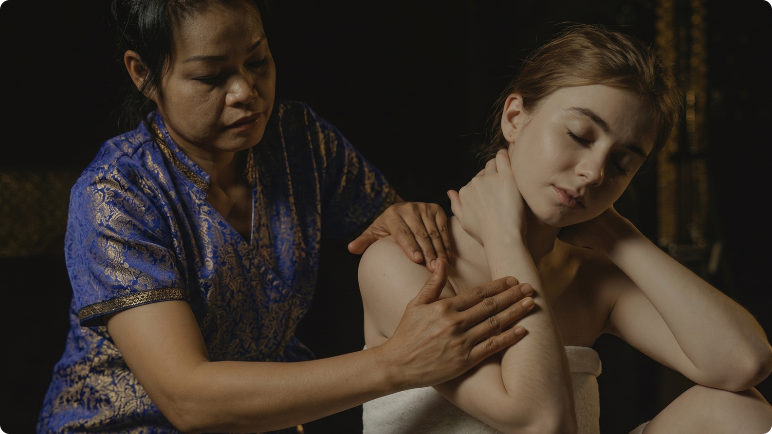 Traditional massage treatment in low light
