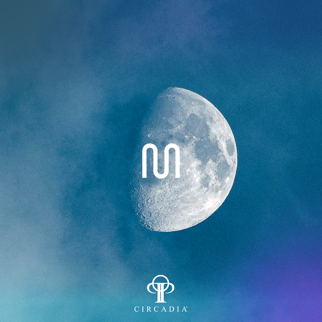 Circadia playlist artwork, moon in a dusk sky