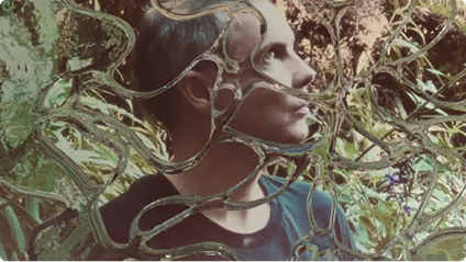 Myndstream artist Jónsi, portrait interwoven with organic textures
