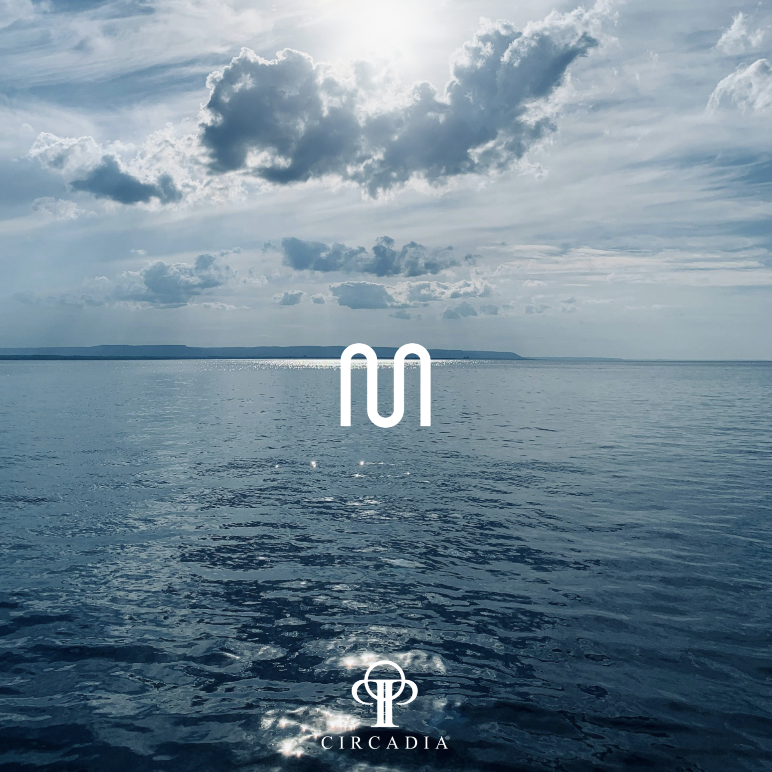 Circadia x Myndstream playlist artwork, calm sea beneath clouds