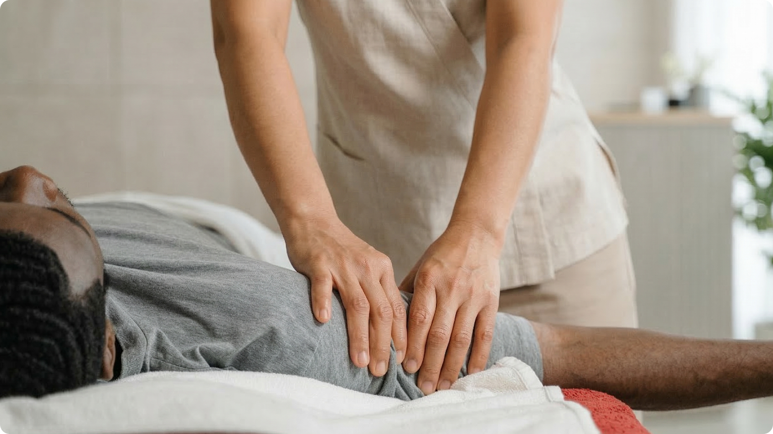 Sports massage in a fitness centre spa