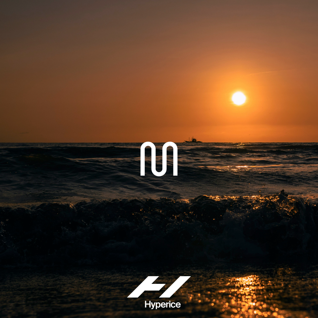Rest playlist artwork for Hyperice, sun setting over the sea