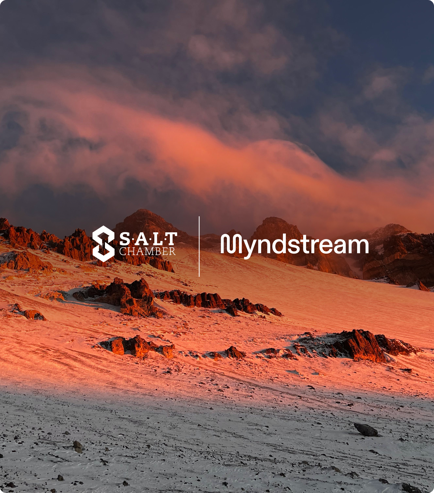 Salt Chamber x Myndstream, red salt landscape at dusk
